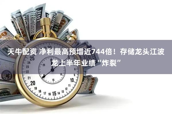 天牛配资 净利最高预增近744倍！存储龙头江波龙上半年业绩“炸裂”
